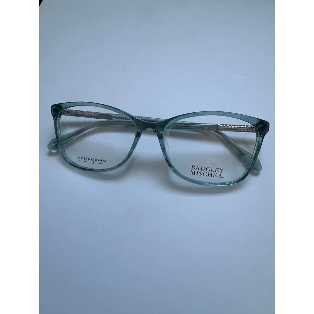 NEW Badgley Mischka Teddi International Fit turquoise blue eyeglasses